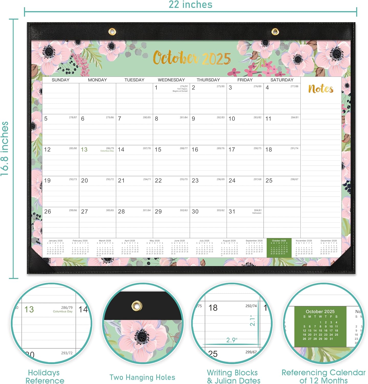 2025-2026 Desk Calendar - July 2025 - December 2026, Calendar 2025-2026, Cover 18 Months Large Monthly Calendar, 22" x 17", Desk Pad - Image 3