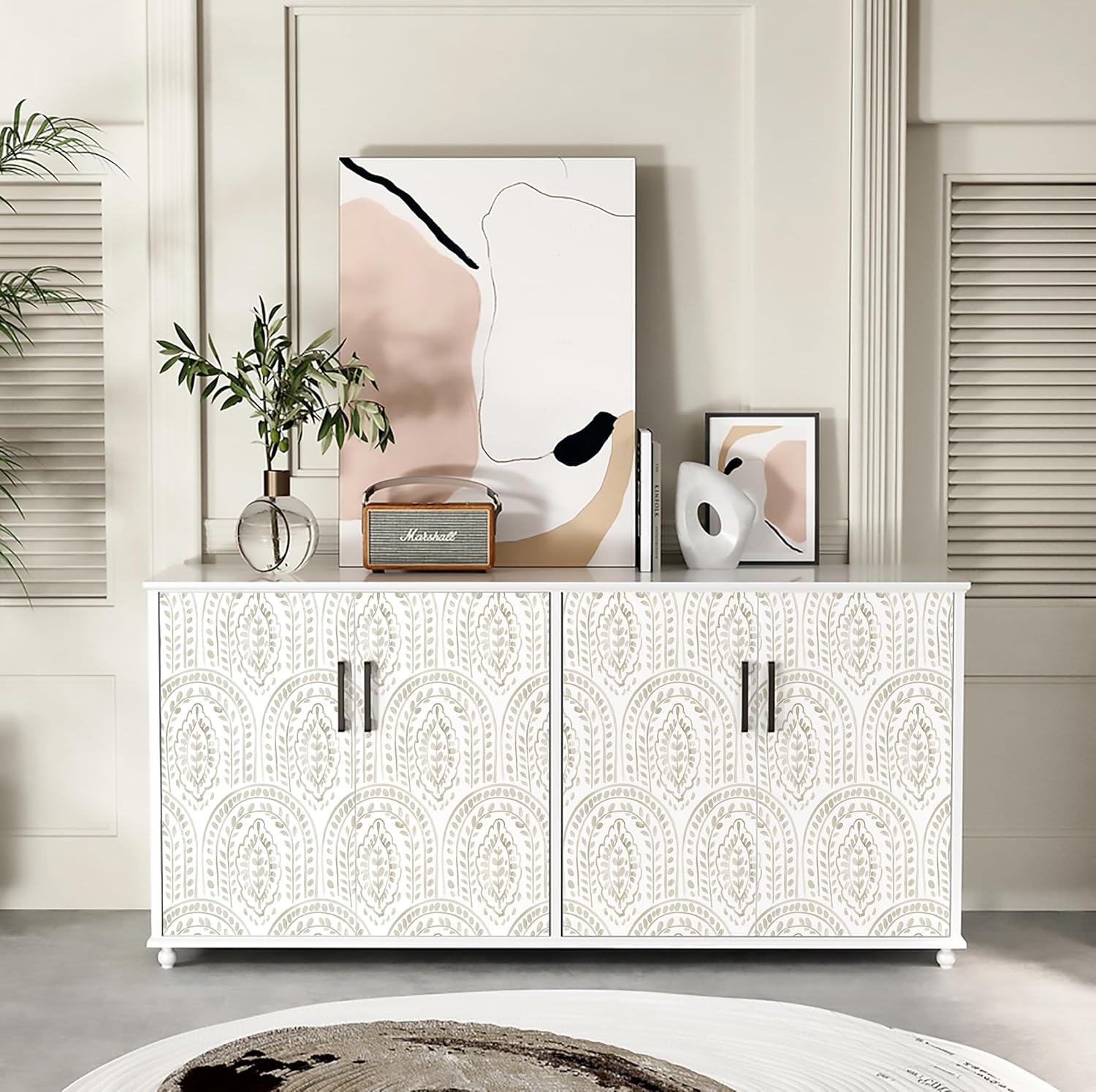EeeComing Peel and Stick Wallpaper Boho Modern Wall Paper Peel and Stick Removable Contact Paper Self Adhesive Wallpapers for Bedroom and Bathroom Wallpaper Cabinet Shelf Liner Vinyl 118.1 "x17.3 - Image 7