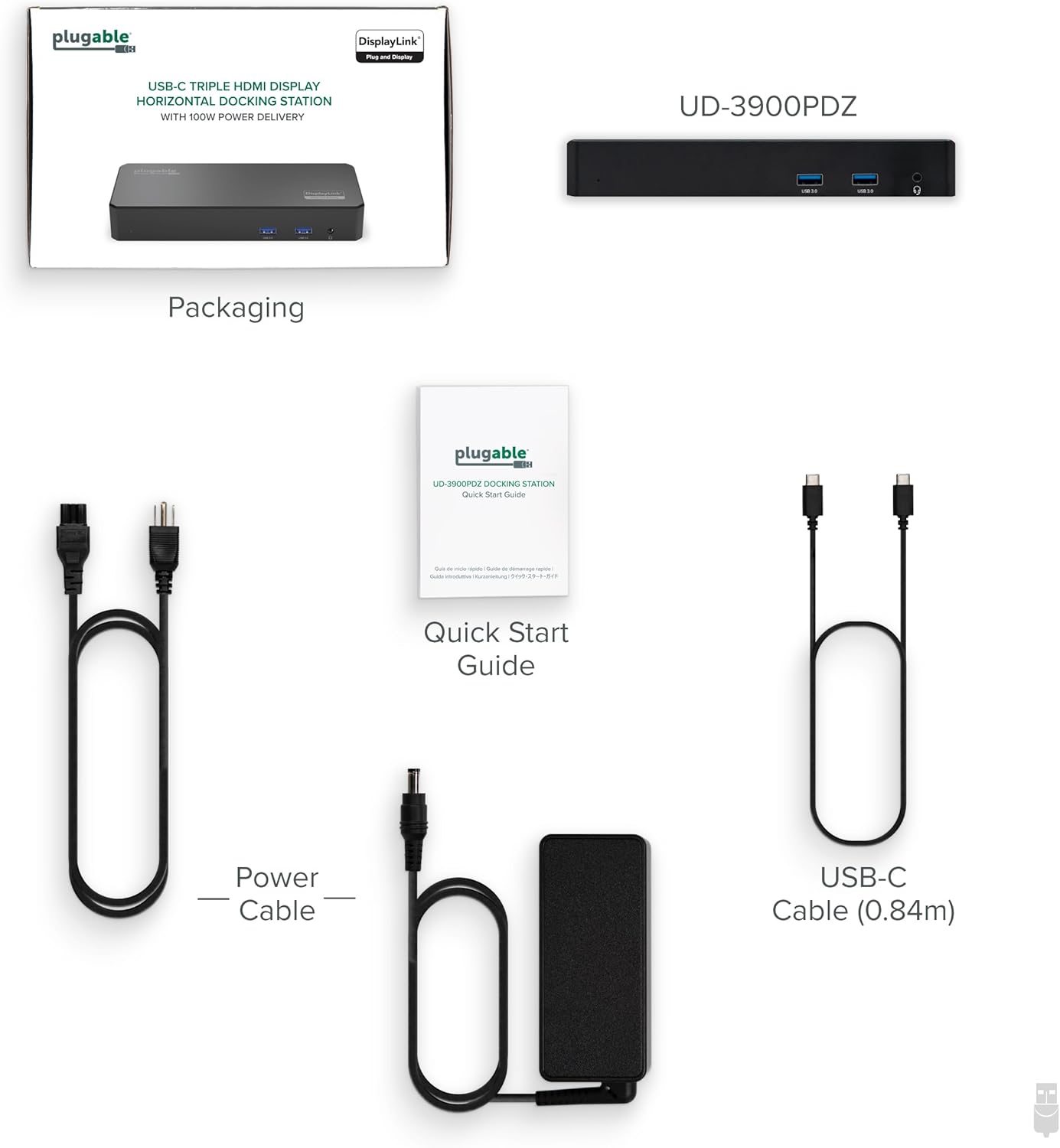 Plugable USB C Triple Display Docking Station with Laptop Charging, for Thunderbolt, USB4, or USB-C Systems, Compatible with Windows, macOS, ChromeOS laptops (3X HDMI, 6X USB 5Gbps Ports, 100W PD) - Image 7